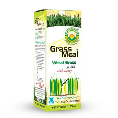 Basic Ayurveda Grass Meal (Wheat Grass) Juice with Honey 500 ml - Ayurvedic Juices