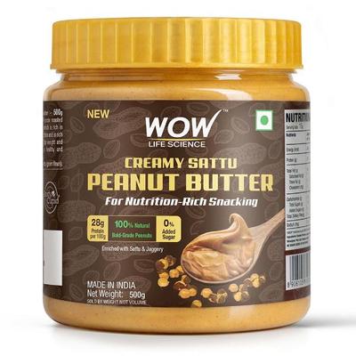 WOW Life Science Peanut Butter - Creamy Sattu 500 gm - Health Products