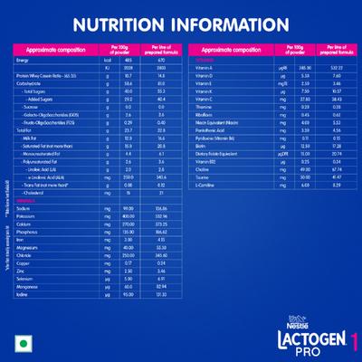 Nestle Lactogen Pro 1 (Upto 6 Months) Powder 400 gm (Tin) - Baby And Infant Supplements