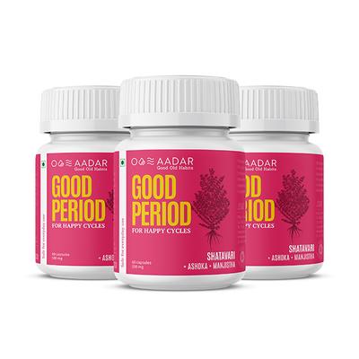 AADAR Good Period for Happy Cycles 500 mg Capsule (Pack of 3 x 60's) - Health Products