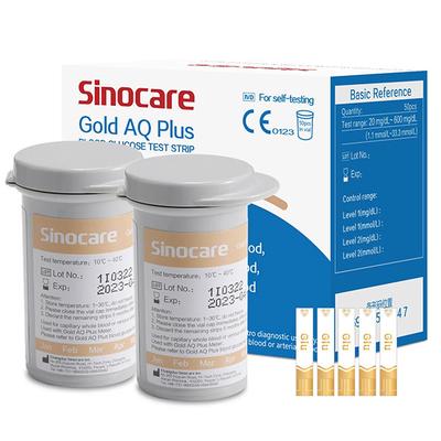 Sinocare Gold AQ Plus Test Strip (Test Strips 50's + Lancets 50's) 1's - Blood Glucose Monitors/Strips