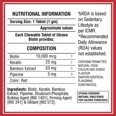 Nector Utsava Biotin Sugar Free Tablet - Watermelon 30's - Hair & Skin