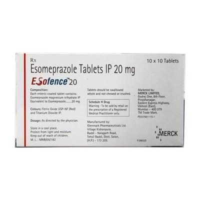Esofence 20mg Tablet 10'S - Ulcer/Reflux/Flatulence-Aaa