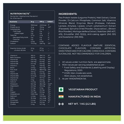 Nutrabay Wellness Vegan Plant Protein + Superfoods - Rich Chocolate 1 kg - Whey Proteins