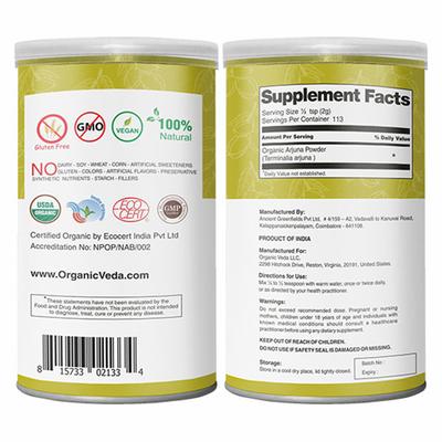 Organic Veda Arjuna Powder 227 gm - Pure Herbs