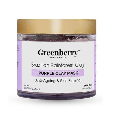 Greenberry Organics Brazilian Rainforest Purple Clay Mask 100 gm - Masks & Peels