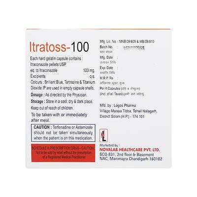 ITRATOSS 100 Capsule 4's - Fungal Infections-Anf
