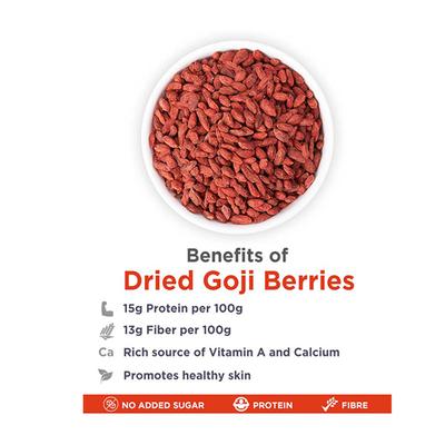 True Elements Dried Gojiberries 125 gm - Nutritional Bars