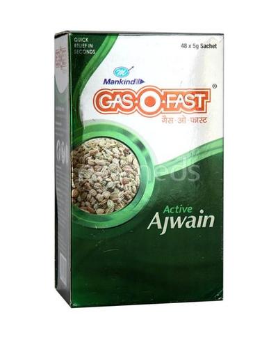 Gas-O-Fast Sachet - Active Ajwain Flavour (Pack of 120 X 5 gm) - Acidity