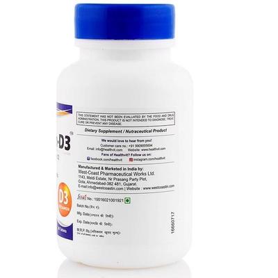 HealthVit Calvitan-D3 Calcium and Vitamin D3 Tablets (Pack of 2 x 60's) - Multi-Vitamins