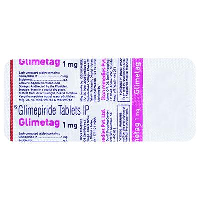 GLIMETAG 1mg Tablet 10's - Diabetes-Ant