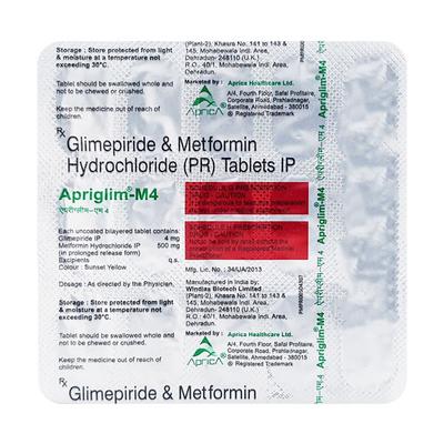 APRIGLIM M 4 Tablet 15's - Diabetes-Ant