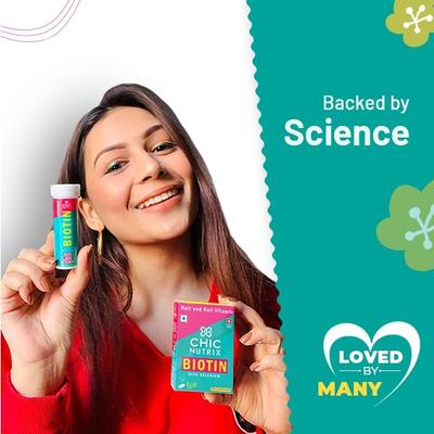 Chicnutrix Biotin With Selenium Effervescent Tablet - Lime & Lemon Flavour (Pack of 2 x 15's) - Hair & Skin