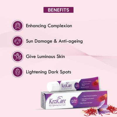 Kozicare Skin Lightening Face Cream with Real Saffron 15 gm - Face Creams