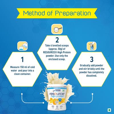 Nestle Resource High Protein Powder - Vanilla Flavour 400 gm (Pet Jar) - Protein Drink