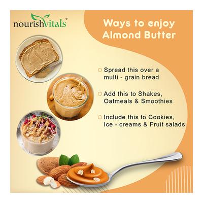 NourishVitals Almond Butter (Extra Crunchy) 750 gm - Nutritional Bars