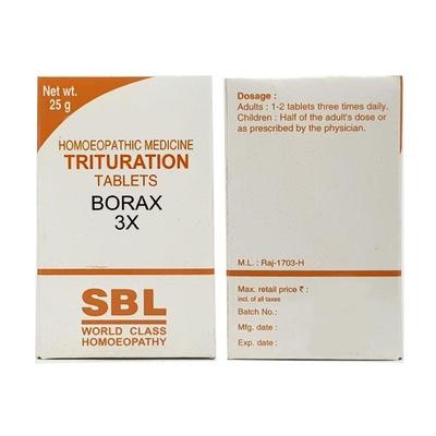 SBL Borax 3X Tablet 25 gm - Triturations (Homeo Tablets)