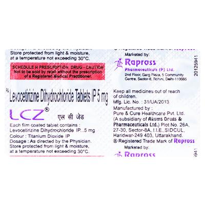LCZ 5MG TABLET 10'S - Allergies-Ant