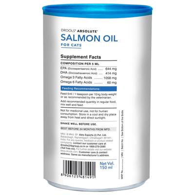 Drools Absolute Salmon Oil Syrup for Cats 150 ml - Petfood