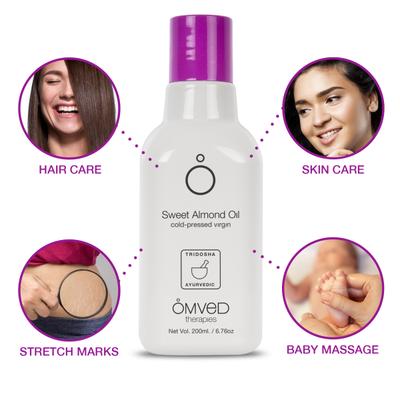 Omved Ayurvedic Sweet Almond Oil 200 ml - Personal Care (Ayush)