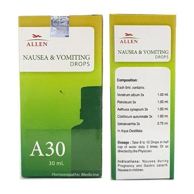 Allen A30 Nausea & Vomiting Drops 30 ml - Homeopathic Drops