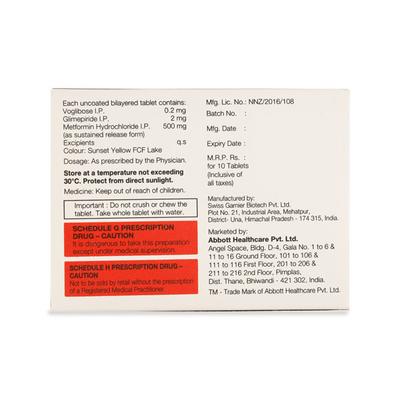 ABVOGE GM 2mg Tablet 10's - Diabetes-Ant