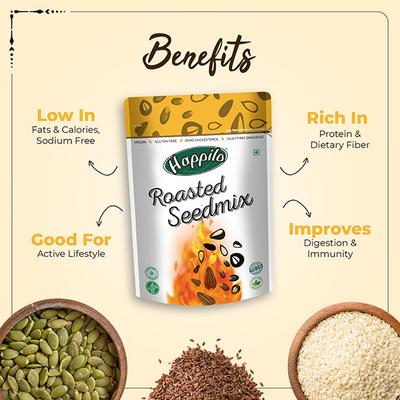 Happilo Organic Roasted Seedmix Seeds 250 gm - Nutritional Bars