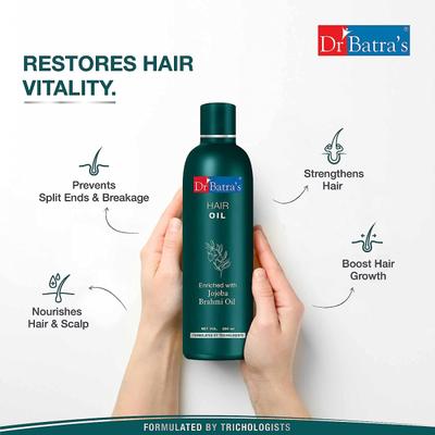 Dr Batra's Hair Oil 200 ml + Hair Fall Control Shampoo 200 ml + Hair Vitalizing Serum 125 ml - Hair Treatment