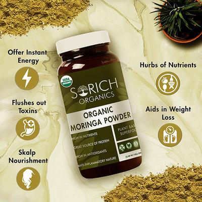 Sorich Organics Organic Moringa Powder 200 gm - Herbal Dietary Supplement