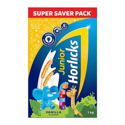 Junior Horlicks (1 to 6 Years) Powder - Vanilla (Refill) 1 kg - Kids Nutrition