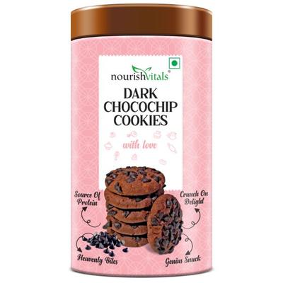NourishVitals Dark Chocochip Chocolate Cookies 120 gm - Nutritional Bars
