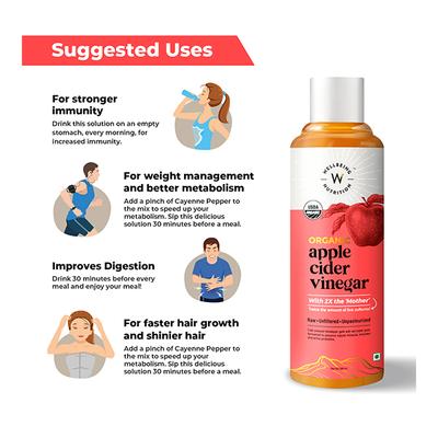 Wellbeing Nutrition Organic Himalayan Apple Cider Vinegar 500 ml - Apple Cider Vinegar - Acv