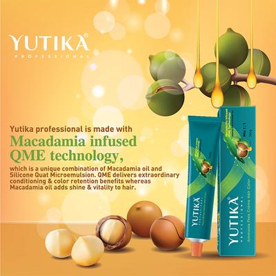 Yutika Creme Hair Color - 4.45 Copper Mahogany Brown 100 gm - Crème