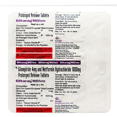 Glitaray M 4 Forte Tablet 15'S - Diabetes-Ant