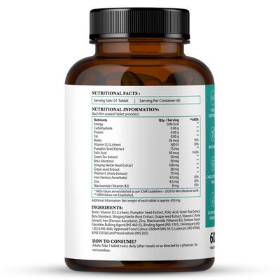 Nirvasa Hair Vitals DHT Blocker with Biotin Tablet (Pack of 3 x 60's) 1's - Hair & Skin