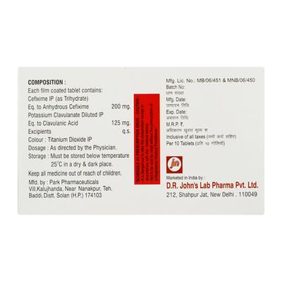 Jifon CV Tablet 10'S - Bacterial Infections-Cep
