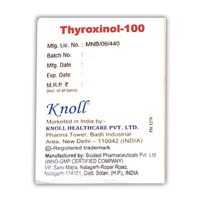 THYROXINOL 100 Tablet 100's - Hypothyroidism