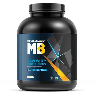 MuscleBlaze Raw Whey Protein Powder - Unflavoured 2 kg - Whey Proteins