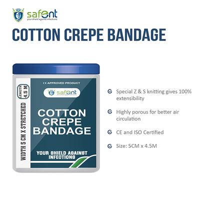 Safent Cotton Crepe Bandage (5 cm X 4.5 m) - Bandages