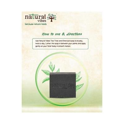 Natural Vibes Tea Tree and Activated Charcoal Soap (Pack of 3 x 150 gm) - Soaps