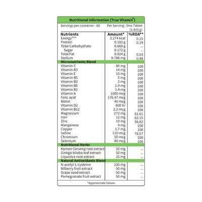 Neuherbs True Vitamin Tablets 60's - Multi-Vitamins