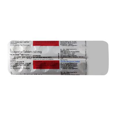 TICASAVE 60 Tablet 14's - Blood Clot-Ant