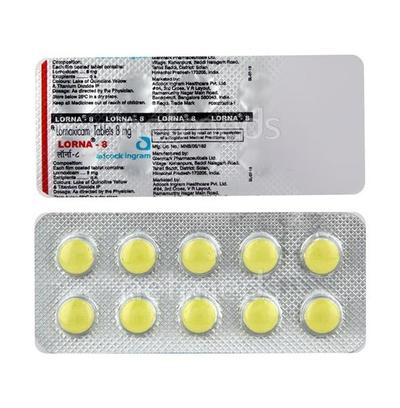 Lorna 8mg Tablet 10'S - Pain relief-Nsa