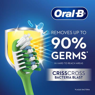 Oral-B CrissCross Bacteria Blast Toothbrush - Soft (Pack Of 3) 3's - Toothbrushes