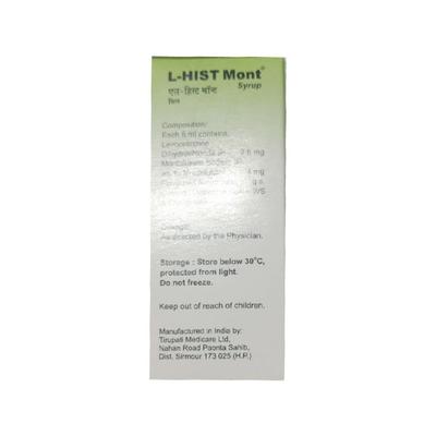 L Hist Mont 4/2.5mg Syrup 30ml - Allergies-Ant