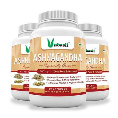 Vubasil Ashwagandha 800 mg Capsule (Pack of 3 x 60's) - Ashwagandha