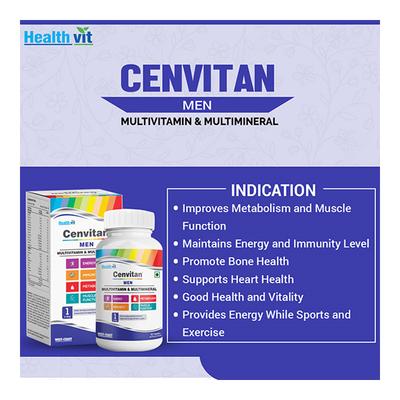 HealthVit Cenvitan Men (Multivitamin & Multimineral) Tablet 60's - Multi-Vitamins