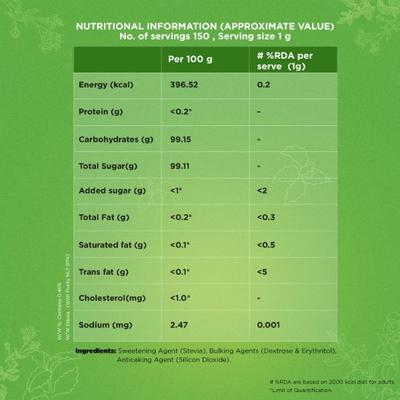 Equal Stevia Plant Based Natural Sweetener (Pack of 6 x 150 gm) 1's - Sugar Substitute