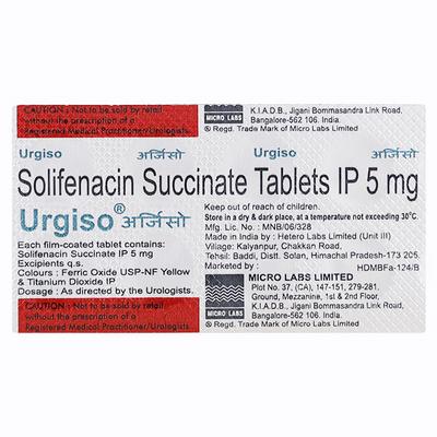 Urgiso Tablet 10'S - Bladder And Prostate Disorders-Dru