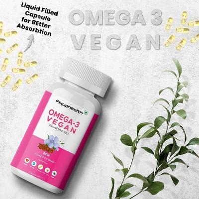 Fixuphealth Omega 3 Vegan Capsule 60's - Omega Fish Oil Fatty Acids